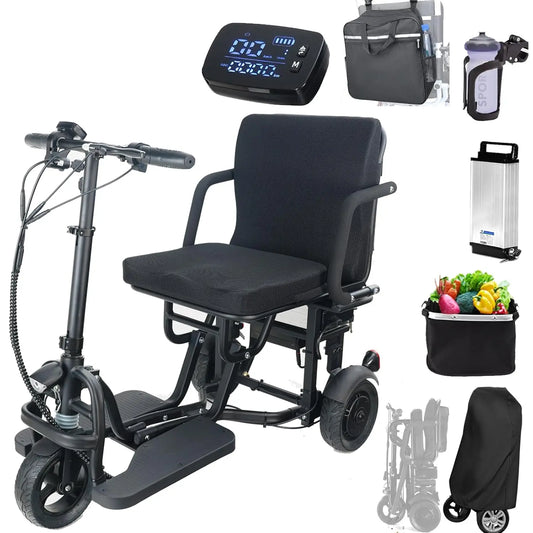 3 Wheel Folding Mobility Scooter All Terrain 9.3Mph 20Mile Range