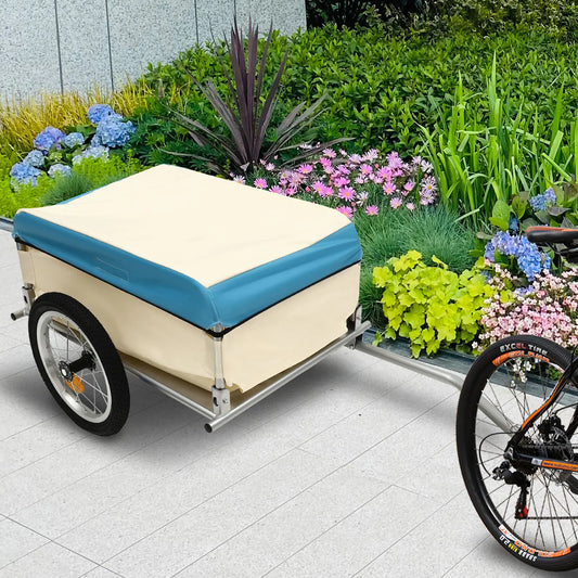 Bicycle Trailer Aluminum Cargo Bike Utility Trailer 50Kg Load
