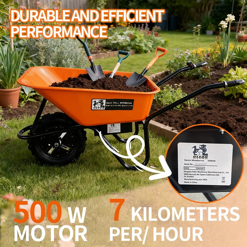 Electric Battery Powered Unicycle Dump Truck 330 Lb Load Capacity