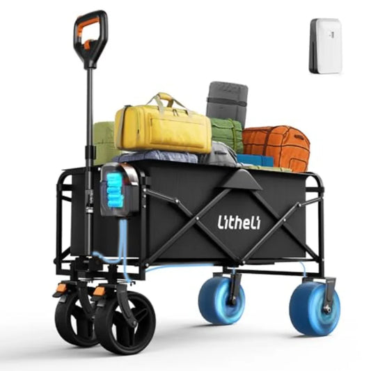 LISM Electric Collapsible Wagon Cart Foldable Portable Utility Cart