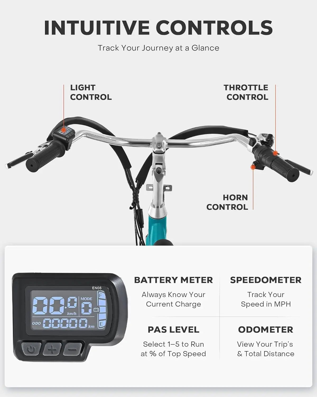 Electric Tricycle For Adults With LCD Display 3 Wheel