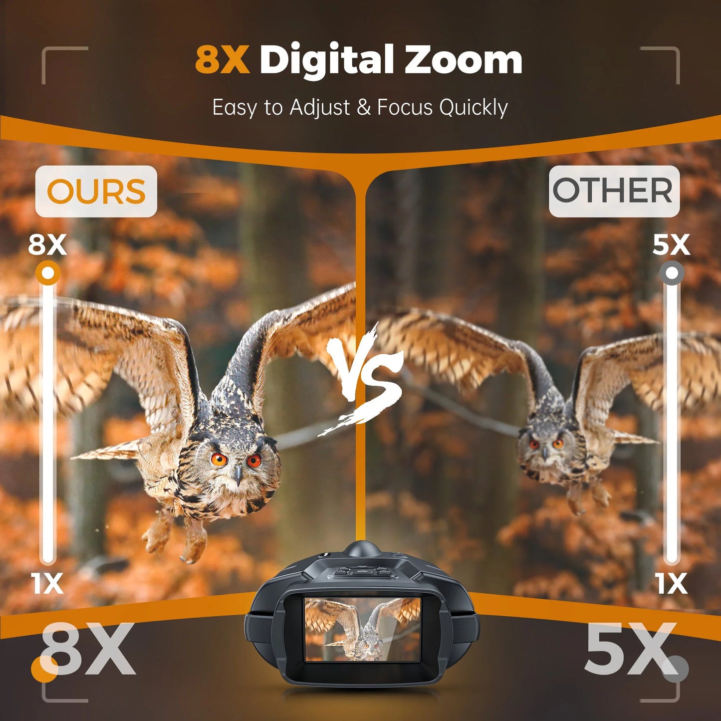 DIYIMINE Night Vision Binoculars 4K Infrared 8X Digital Zoom Goggles