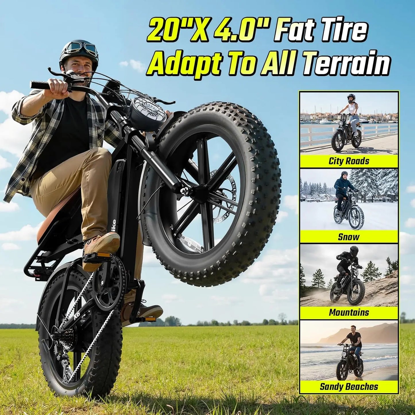 Electric Bike For Adults Peak 1500W Motor 30MPH Fat Tire