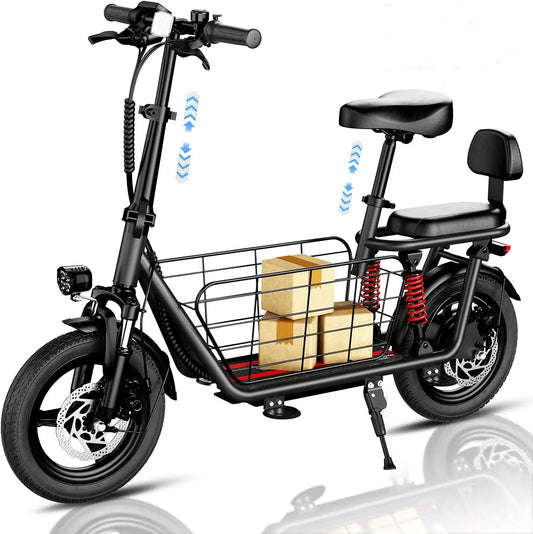 LELEKUAIFolded Luxury Adult Electric Bike 500W 48V 30MPH